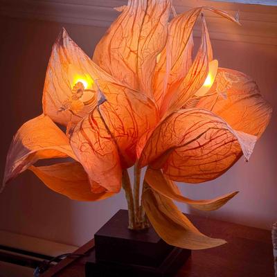 Paper Flower Table Lamp – Approx. 24” Tall