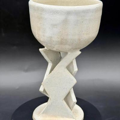 Studio Pottery Chalice / Footed Vessel – Signed “IP 94”
