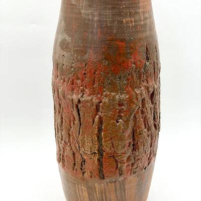 Signed Textured Studio Pottery Vase