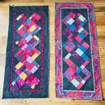 (2) Textile Decorative Art Quilts — 47” & 48” Long