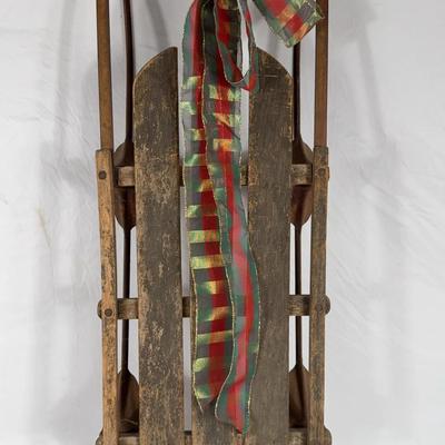Vintage Snow Sled for Seasonal Decor 