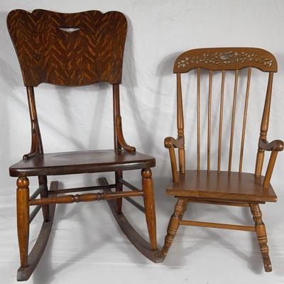 Pair of Small Vintage Rocking Chairs 