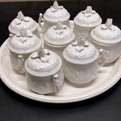 Mottahedeh Pot de Crème Cups, Lids & Serving Tray