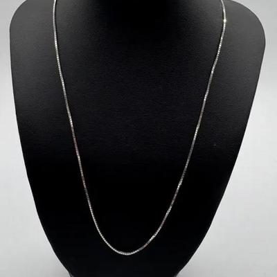 14k White Gold Chain Necklace 
