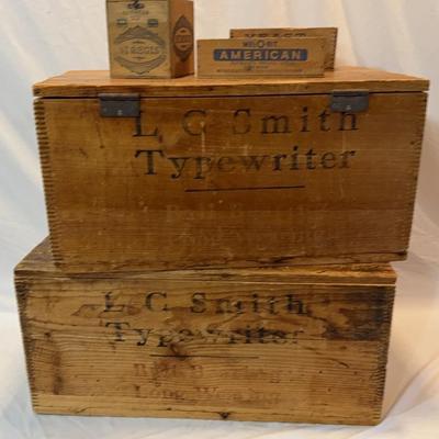 Assortment of Vintage Wood Boxes 