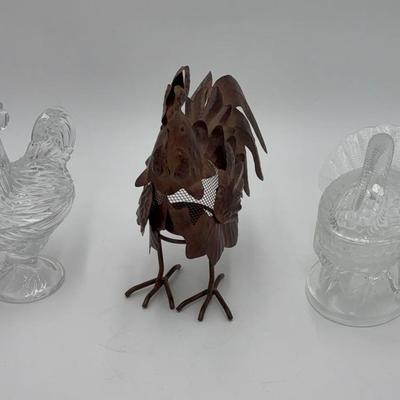 Trio of Rooster Decor Pieces - Seasonal Decor 