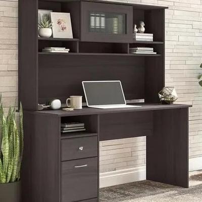 Huckins Single Pedestal Desk with Selonda Hutch - Heather Gray 