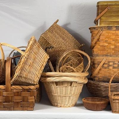 Large Collection of Picnic & Wicker Baskets 