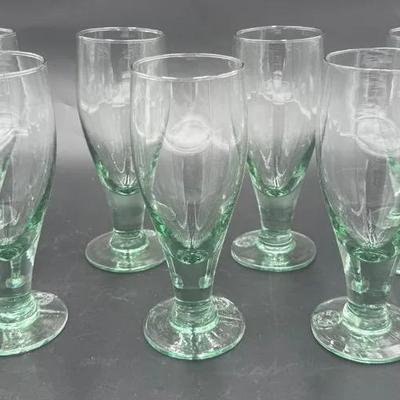 Vintage Light Green Goblets - Qty 7