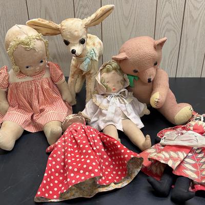 Vintage Stuffed Dolls & Animals