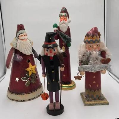 Christmas Figurines and Nutcrackers, One Halloween Nutcracker, Qty 4