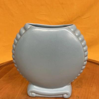 Vintage Catalina Island Pottery vase with ribbed border