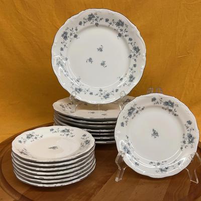 Johann Haviland Bavaria Germany Blue Garland porcelain dinner plates