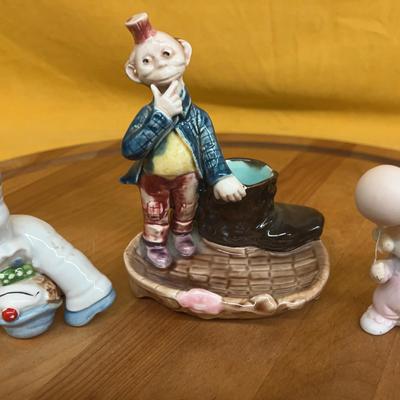 Set of three vintage ceramic figurines including Happy Hooligan
