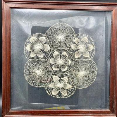 Framed Antique Lace Doily 