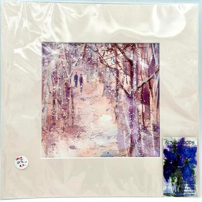 Signed Anna Ozolins Woods Watercolor 