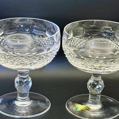 (2) Waterford Crystal Champagne/Tall Sherbert Glasses