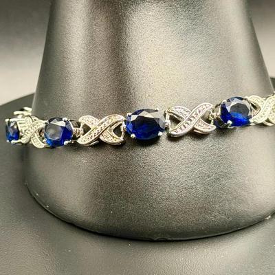 Sterling Silver & Cubic Zirconia Infinity Bracelet 