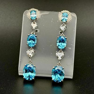 Jean Dousset Sterling Silver Earrings W Cubic Zirconia