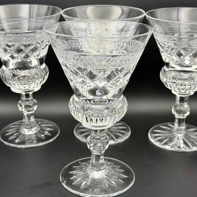 (3) Starburst Crystal Tall Champagne/Sherbert Glasses UNK7357
