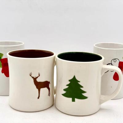 (4) Starbucks Christmas Mugs 