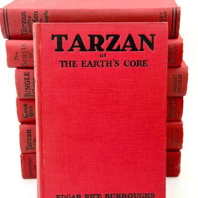 (7) Edgar Rice Burroughs Tarzan Series – Grosset & Dunlap Red Cloth Editions