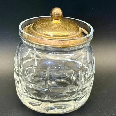 Cut Glass Honey/Jam Jar