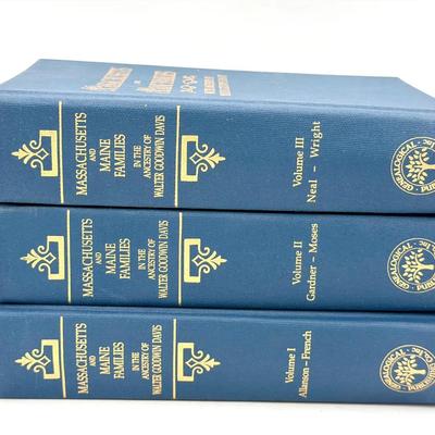 (3) Massachusetts and Maine Families in the Ancestry of Walter Goodwin Davis – Vols. I–III (Genealog