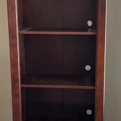Dark Wood 4-Shelf Bookcase/Media Tower