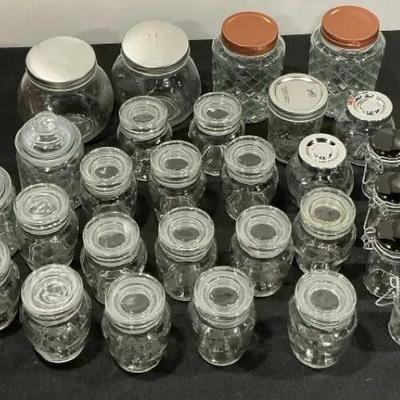 Large Assorted Glass Jars Lot