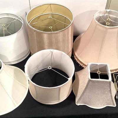 Lot of Assorted Lampshades & Harps
