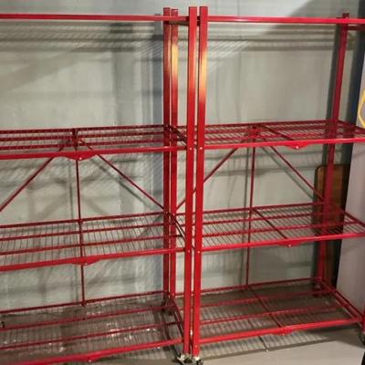 (2) Big Red Storage Shelves 