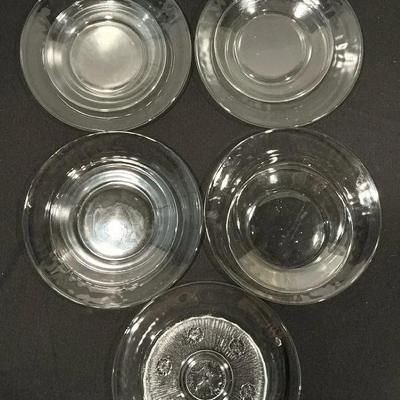 Lot of 10 Clear Glass Plates – Mixed Styles