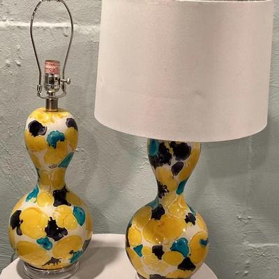2 Colorful Ceramic Table Lamps