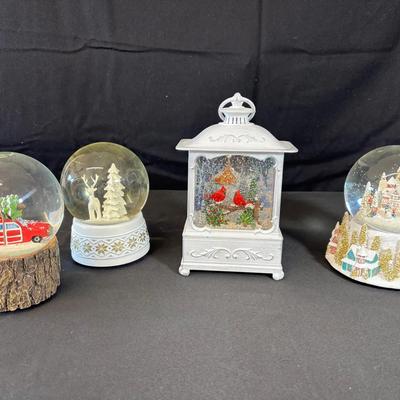 Holiday Snow Globe & Lantern Décor Collection (Set of 4)