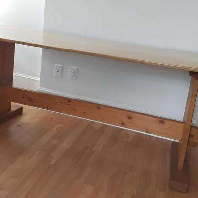 Solid Wood Trestle Farm Table