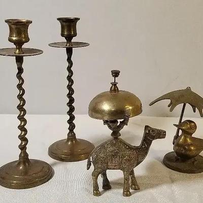Middle Eastern Style Brass - Candlesticks, Camel Bell, Ducky