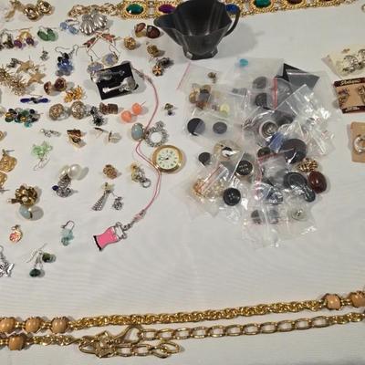 Vintage Earrings and Buttons