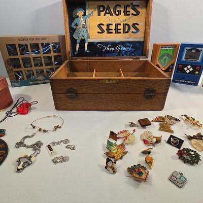 Antique Ad Sign w/ Various Vintage Items