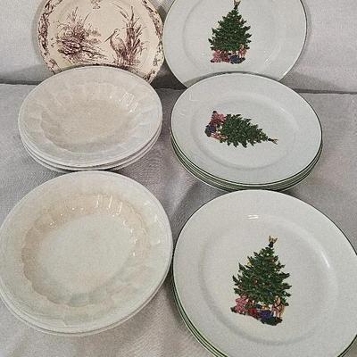 Elsmore & Forester Ironstone China, Antique Christmas Plates, & More