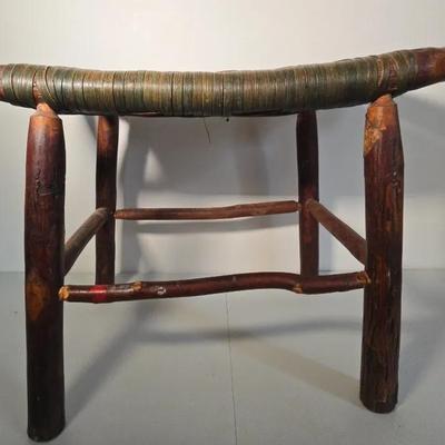 Rustic Old Hickory Ottoman Stool