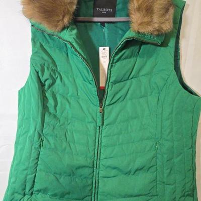 Talbots Green Down Vest 