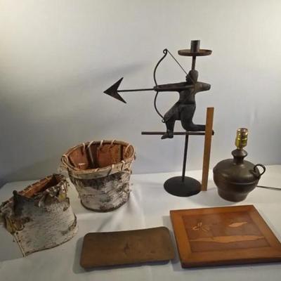 Rustic Beauty - Archer Candlestick, Birch Bark Planters