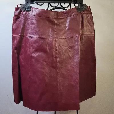 Genuine Red Leather Hal Rubenstein Women's Skirt - Size 12