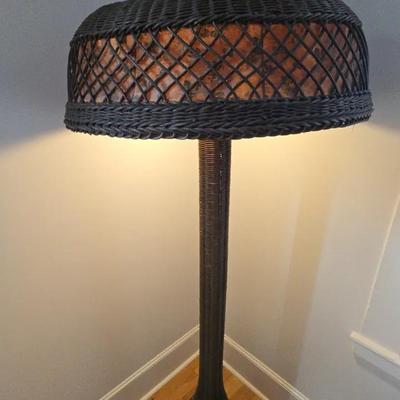 Art Deco Wicker Eiffel Tower Floor Lamp