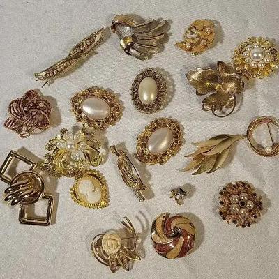 Antique Gold Pins and Brooches