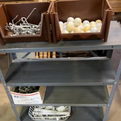 Small Metal Shelf With lots of Peg Hooks