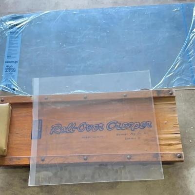 Vintage Creeper, And Two Pieces Of Plexiglass