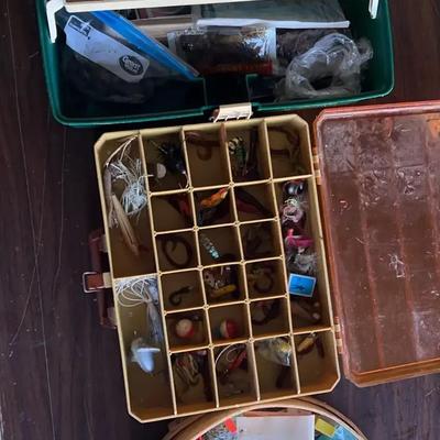 2 Tackel boxes and a round full of tackle