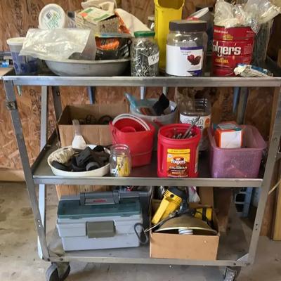 Cart full of fasteners and more. Cart is included.